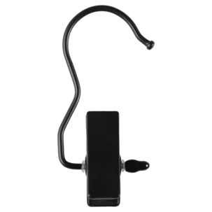 Klemme med krok, metall, svart, 6-pakning