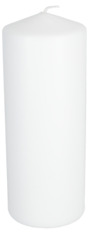 Blockljus i stearin, 6,7 cm i diameter, vitt