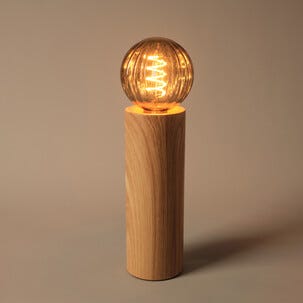 Deco bordslampa E27 metall med träoptik, Northlight