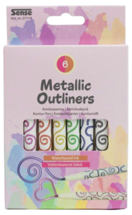 Sense Fantasy Outliner metallic fiberpennor, 6-pack