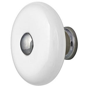 Knopp vit porslin och krom Skotten