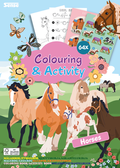 Sense male- og aktivitetsbok hester 64 sider, fra 6 år