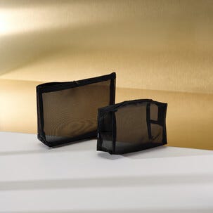 Resenecessär i meshtyg, svart, 2-pack