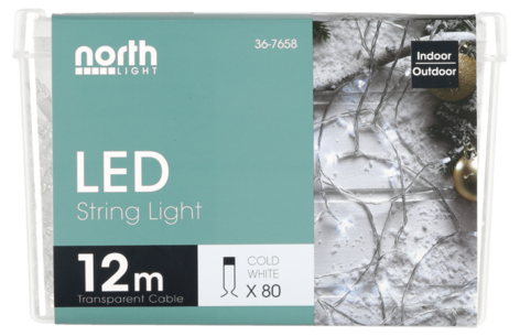 LED genomskinlig ljusslinga Northlight, kallvit