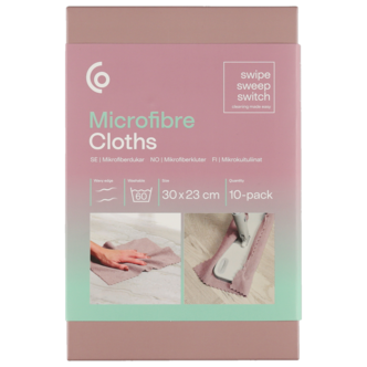 Mikrofiberklut, 10-pakning, 30 x 23 cm
