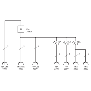 Brennenstuhl byggstrømsentral med jordfeilbryter, bærbar, IP44