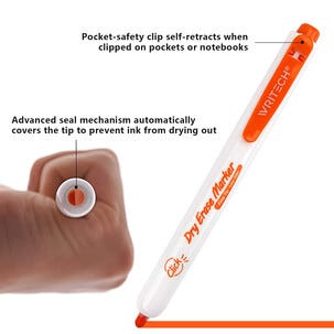 Whiteboardpenna med klickfunktion, 6-pack
