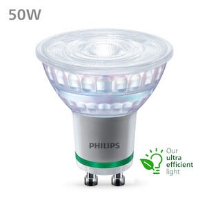 Varmhvit LED-pære spot GU10 2,1 W, Philips Ultra Efficient