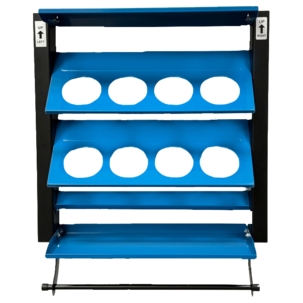 Cocraft vägghylla med förvaring av sprayfärg och torkpapper