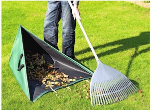 Kolmikulmainen lehtisäkki, kahvat, kokoontaitettava, 84 x 130 cm