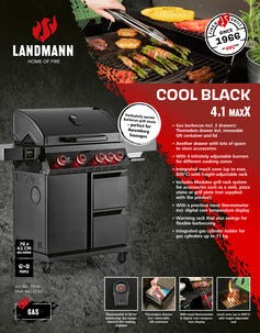 Landmann Cool Black 4.1 MaxX gassgrill 4 brennere
