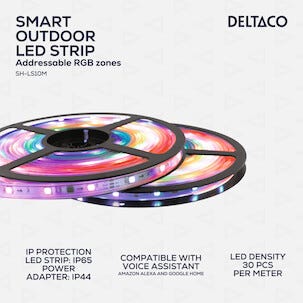 Deltaco Smart LED-list neon RGB utomhus, 2 x 5 m