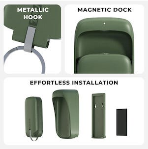 Rolling Square Tau powerbank, nyckelring, 1400 mAh