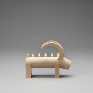 Konstsmide Julbock adventsljusstake trä, 5 ljus, dimbar