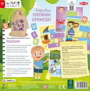 Lautapeli Opetellaan kirjaimia ja sanoja Tactic 4+