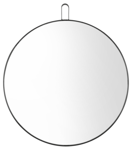 Rundt speil svart ramme 50 cm