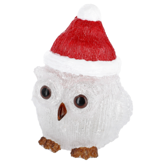 Uggla juldekoration utomhus med belysning, 20 cm