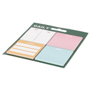 Ukeplanlegger Sticky Notes selvklebende, 4-pakning