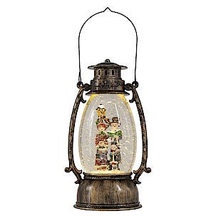 Vattenfylld lykta med LED och glittereffekt