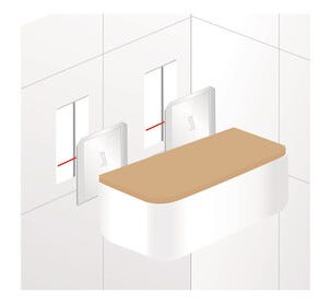 Tesa Baboo självhäftande hylla med lock i bambu, vit