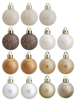 Julgranskulor 3 cm, 15-pack