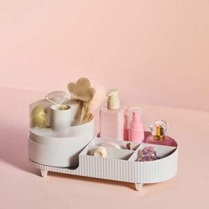 Empire L roterande stor sminkförvaring, beige