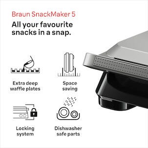 Braun SnackMaker 5 bordsgrill SM5006, 800 W