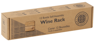 Viinipulloteline puuta ja metallia, 12 tai 30 pulloa