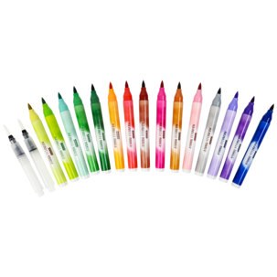 Sense akvarellpennor med 2 penslar, 15-pack