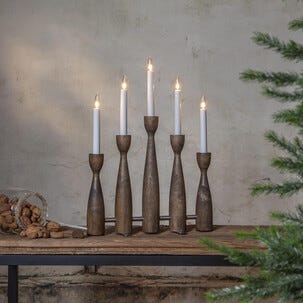 Star Trading Midja adventsljusstake valnöt, 47 cm