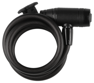 Nøkkellås for sykkel med 2 nøkler og feste, svart, 10 mm 1 m