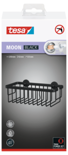 Tesa Moon Black duschhylla självhäftande, svart