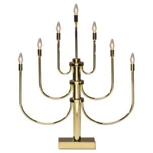 Lysestake messing LED 7-armet dimbar 55,5 cm Konstsmide