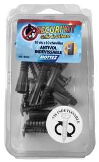 Mottez säkerhetsskruvar envägs 7 x 40 mm, 10-pack