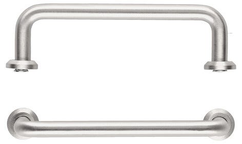 Handtag borstat stål, 2-pack