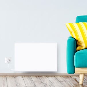 Sähköpatteri seinään termostaatilla 230 V, valkoinen, 800 W