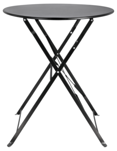 Caféset hopfällbart svart, metall