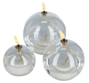 LED-ljus i form av en oljelampa, transparent glas