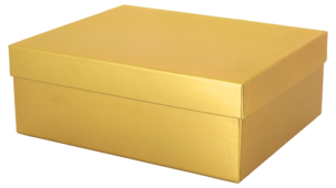 Stor gaveeske, gyllen, 200 x 250 x 90 mm