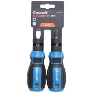 Cocraft skruvmejslar Phillips och spår, korta, 2-pack
