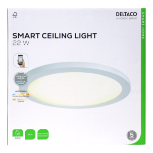 Deltaco Smart Home taklampa SH-CHLCL, vit, 30 cm
