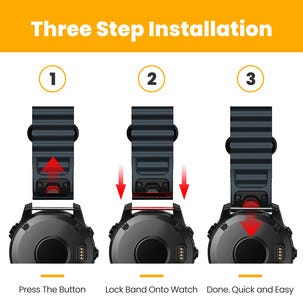 Silikonreim til Garmin aktivitetsklokke 26 mm, Quick release