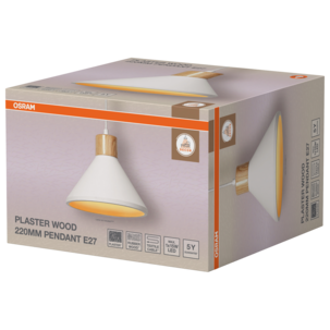 Osram Plaster Wood Kattovalaisin E27 valkoinen 22 cm