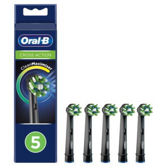 Oral-B Cross Action børstehoder, 5-pakning, svart