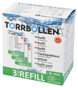 Refill med doft till luftavfuktare Torrbollen, 3-pack