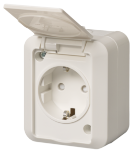 ABB Jussi utanpåliggande 1-vägs vägguttag IP55