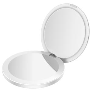 Fickspegel med belysning, laddningsbar, vit