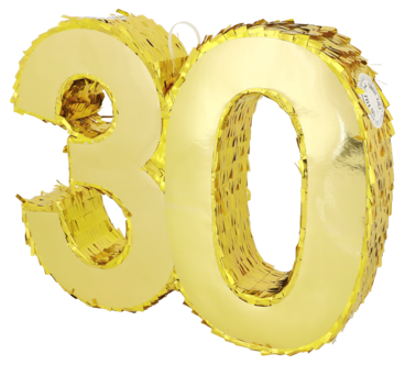 Guldglänsande pinata med siffror