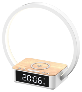Vekkerklokke digital med Wake-up Light og Qi