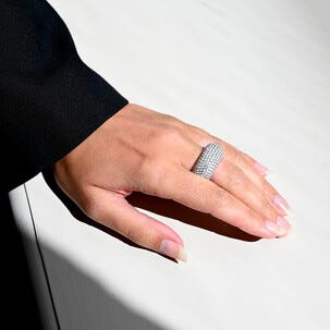 Haale II Pavé Ring Cover ringskydd, silver